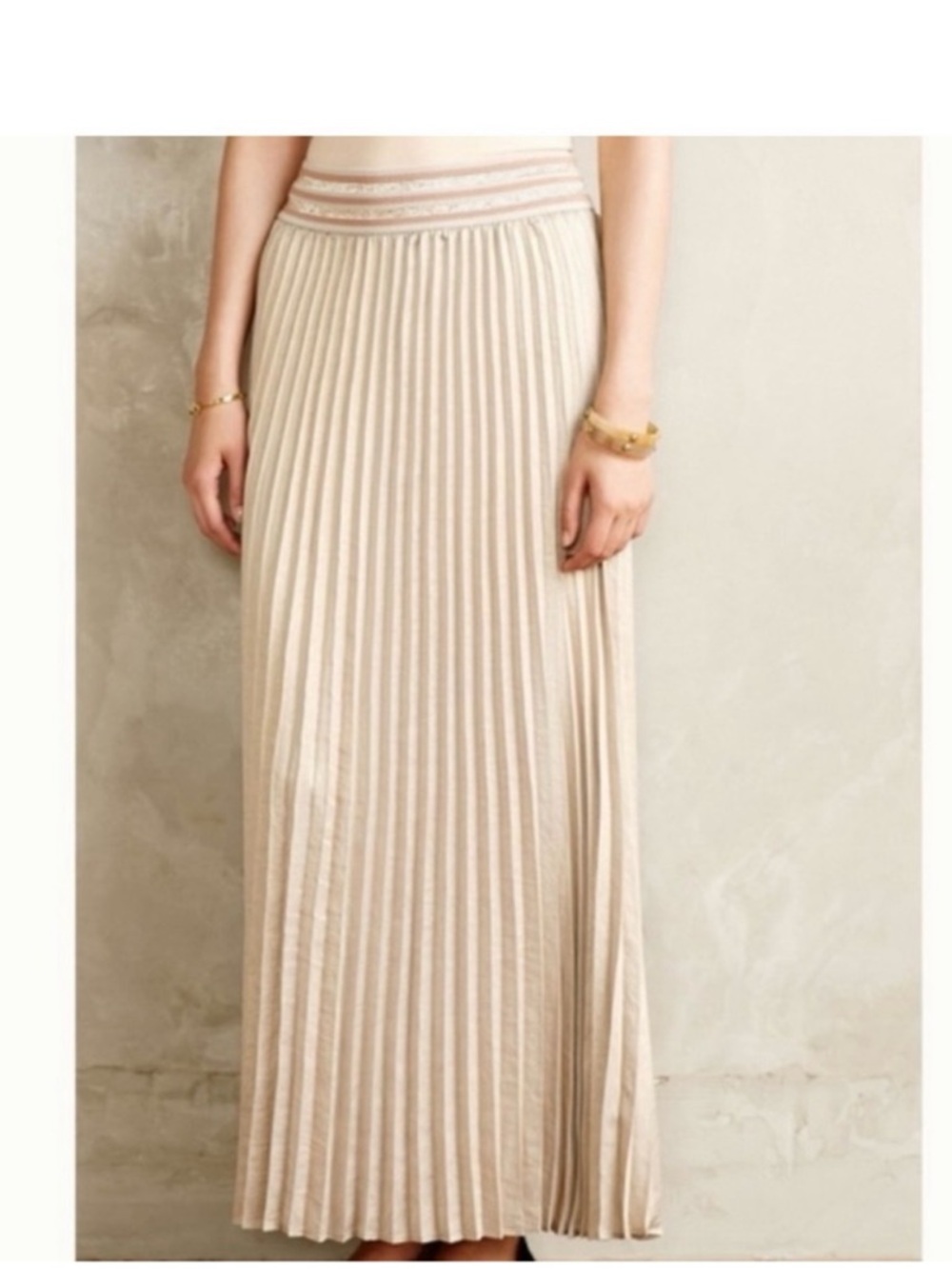 Anthropologie Y2K 2000s Pleated Maxi Skirt